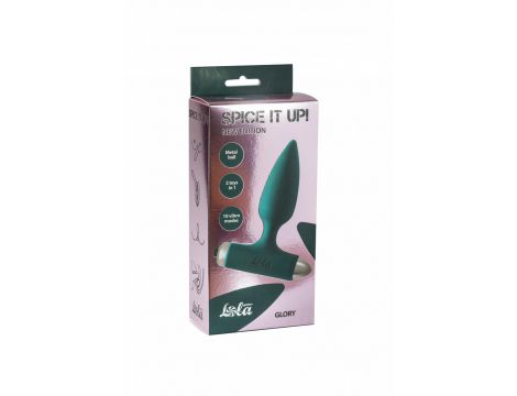 Wibrujący korek analny Lola Toys Glory ciemnozielony 15 cm - 3