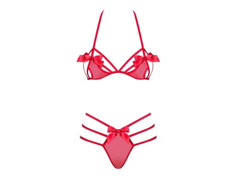 Erotyczny komplet bielizny Giftella Obsessive czerwony S/M - 5
