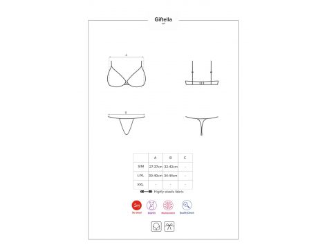 Erotyczny komplet bielizny Giftella Obsessive czerwony S/M - 7
