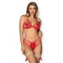 Erotyczny komplet bielizny Giftella Obsessive czerwony S/M - 2