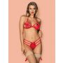 Erotyczny komplet bielizny Giftella Obsessive czerwony S/M - 4