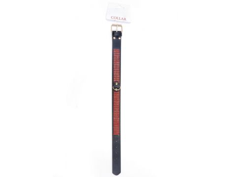 Obroża z kryształkami Fetish B Series czerwona 3 cm - 4