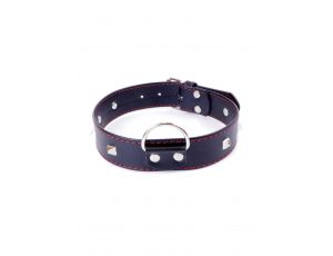 Obroża z ćwiekami Fetish B Series czerwona 3 cm regulowana