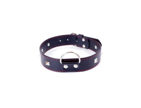 Obroża z ćwiekami Fetish B Series czerwona 3 cm regulowana