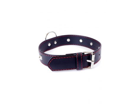 Obroża z ćwiekami Fetish B Series czerwona 3 cm regulowana - 2