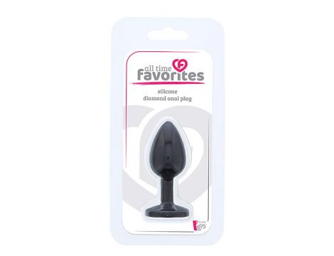 Mały silikonowy korek analny z różowym diamentem Dream Toys