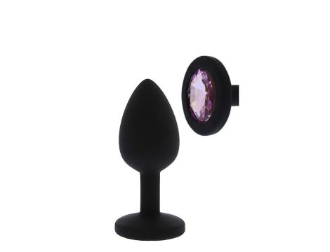 Mały silikonowy korek analny z różowym diamentem Dream Toys - 3