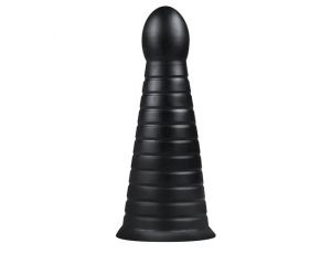 Korek analny BUTTR XXL żebrowany czarny z przyssawką 26 cm