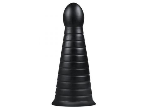 Korek analny BUTTR XXL żebrowany czarny z przyssawką 26 cm