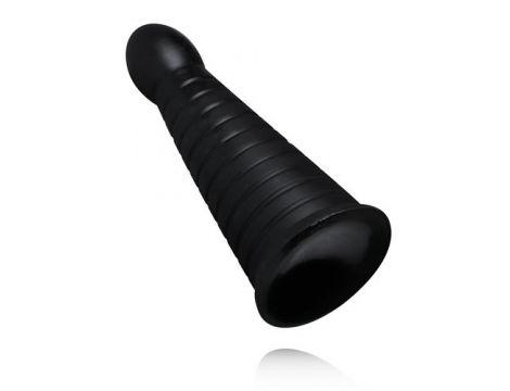 Korek analny BUTTR XXL żebrowany czarny z przyssawką 26 cm - 2