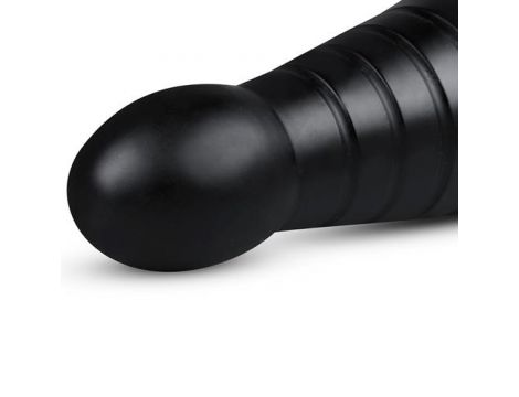 Korek analny BUTTR XXL żebrowany czarny z przyssawką 26 cm - 3