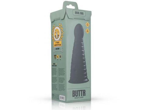 Korek analny BUTTR XXL żebrowany czarny z przyssawką 26 cm - 4