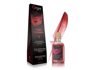Zestaw do masażu warg truskawkowy Orgie 100 ml