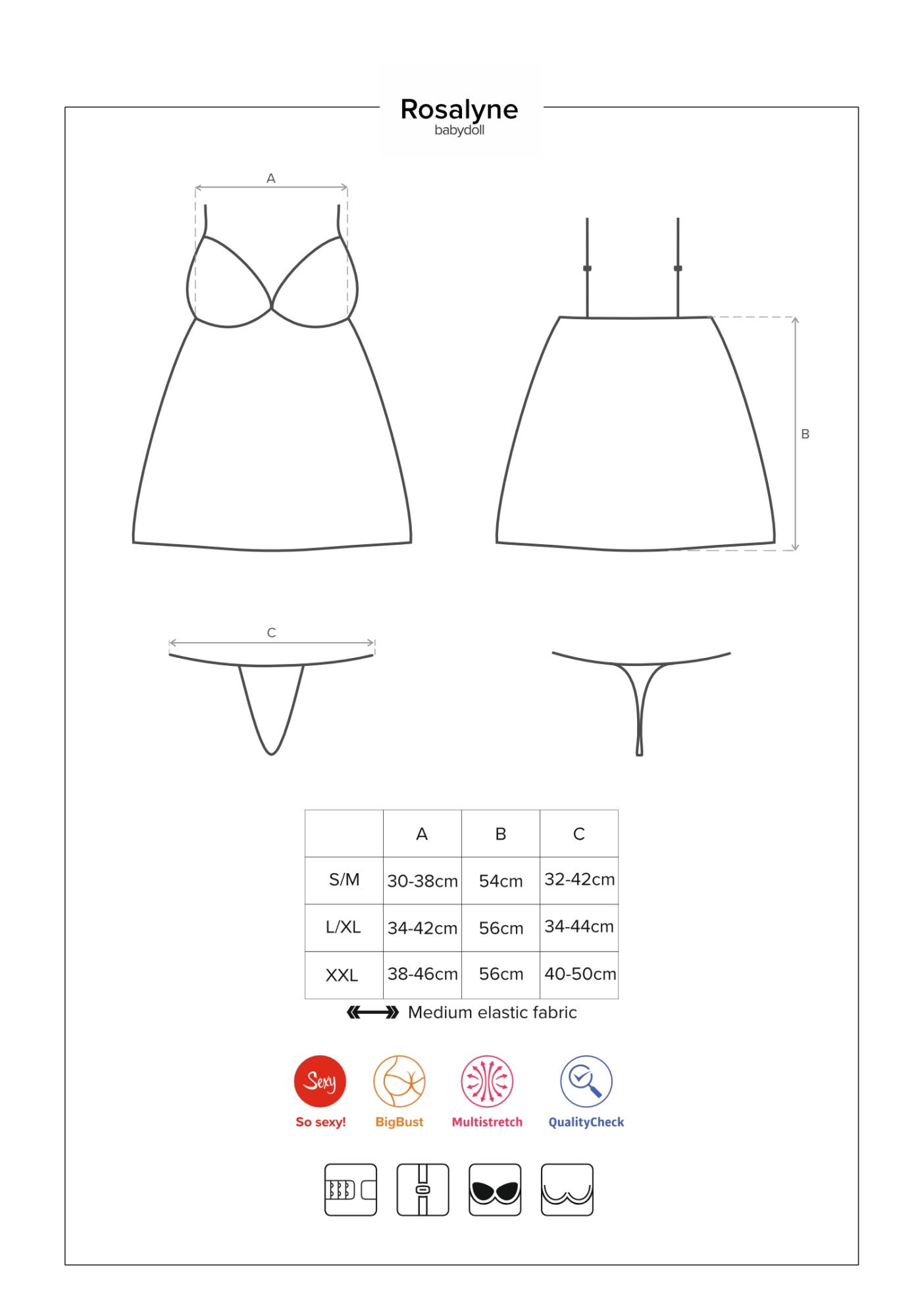 czerwona koszulka stringi komplet obsessive s/m