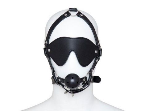 Uprząż do twarzy z maską i kneblem Toyz4lovers czarna - 2
