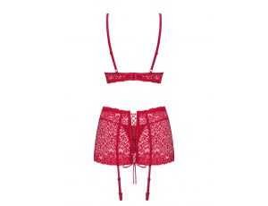 Komplet bielizny Lividia Obsessive czerwony S/M
