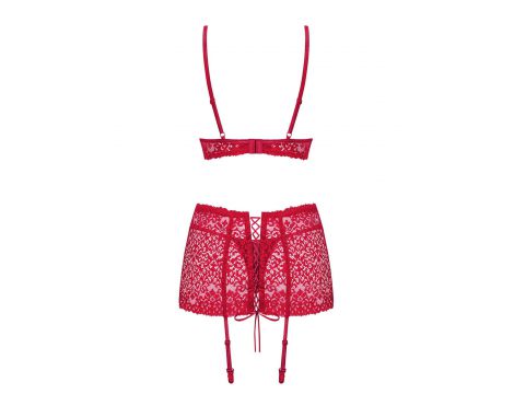 Komplet bielizny Lividia Obsessive czerwony S/M