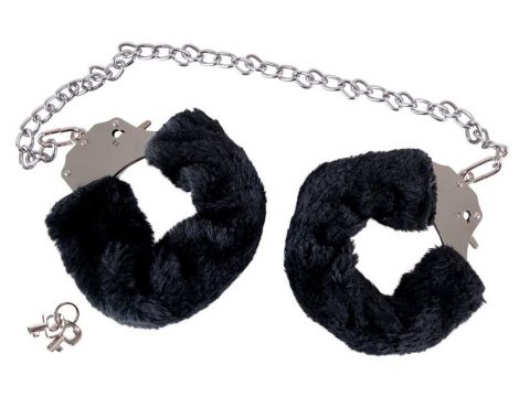 Kajdanki pluszowe You2Toys czarne z łańcuchem 44 cm - 3
