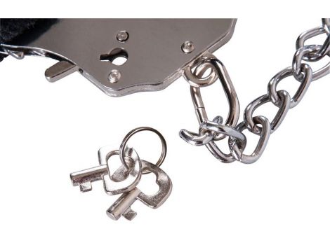 Kajdanki pluszowe You2Toys czarne z łańcuchem 44 cm - 6