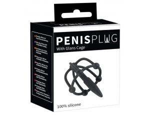 Plug penisa z klatką na żołądź Penisplug silikonowy 5,7 cm
