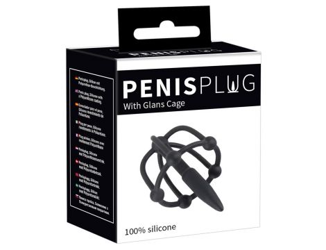 Plug penisa z klatką na żołądź Penisplug silikonowy 5,7 cm - 2