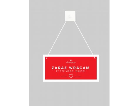 Tabliczka na drzwi otwarte zamknięte Obsessive z sznurkiem - 2
