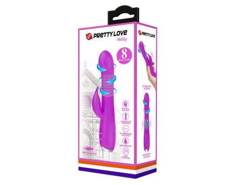 Duży silikonowy wibrator króliczek Pretty Love Molly fioletowy - 7