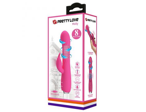 Wibrator króliczek silikonowy Pretty Love Molly fioletowy duży - 6