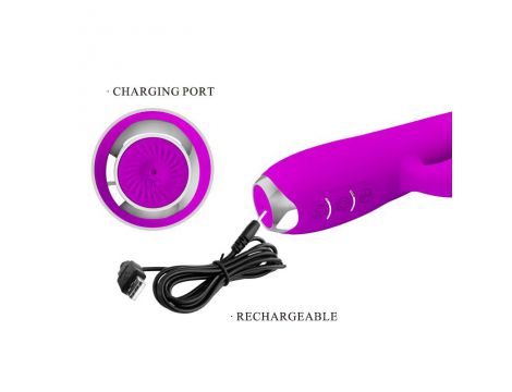 Wibrator króliczek pulsujący silikonowy Pretty Love Regina fioletowy USB - 6