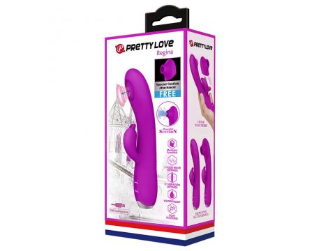 Wibrator króliczek pulsujący silikonowy Pretty Love Regina fioletowy USB - 7