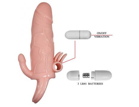 Przedłużka wibrująca Baile Brave Man Skin 17 cm - 4
