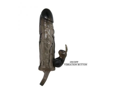 Wibrująca przedłużka na penisa Baile Brave Man Smoke 15 cm - 4