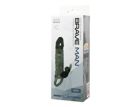 Wibrująca przedłużka na penisa Baile Brave Man Smoke 15 cm - 7