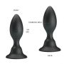 Wibrujący korek analny silikonowy czarny Pretty Love z przyssawką - 4