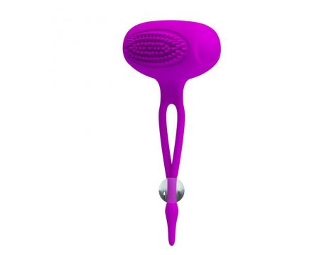 Wibrujące zaciski na sutki Pretty Love Bancroft fioletowe silikonowe 5 cm - 3