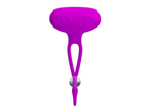 Wibrujące zaciski na sutki Pretty Love Bancroft fioletowe silikonowe 5 cm - 4