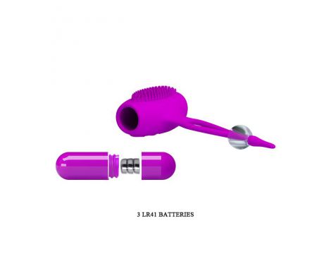 Wibrujące zaciski na sutki Pretty Love Bancroft fioletowe silikonowe 5 cm - 7
