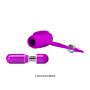 Wibrujące zaciski na sutki Pretty Love Bancroft fioletowe silikonowe 5 cm - 8