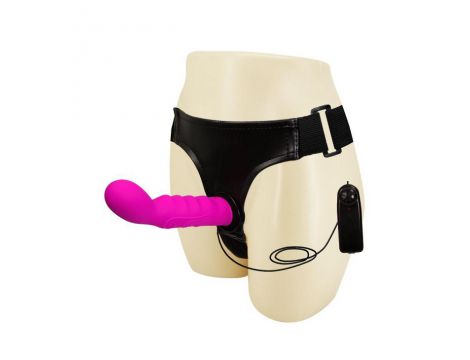 Strapon wibrujący silikonowy Baile z uprzężą Ultra Harness - 2