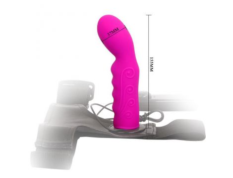 Strapon wibrujący silikonowy Baile z uprzężą Ultra Harness - 6