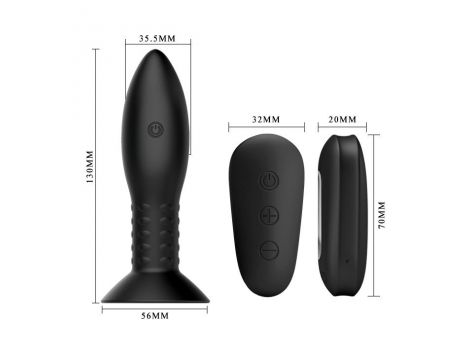 Wibrujący korek analny z obracającymi się koralikami Mr Play - 3