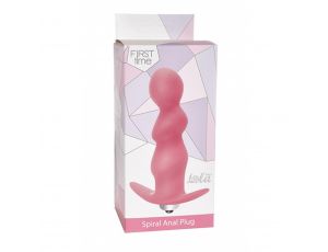 Spiralny korek analny wibrujący Lola Toys różowy 9,5 cm LR44