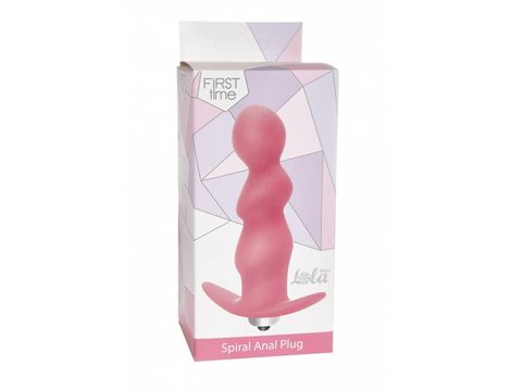 Spiralny korek analny wibrujący Lola Toys różowy 9,5 cm LR44