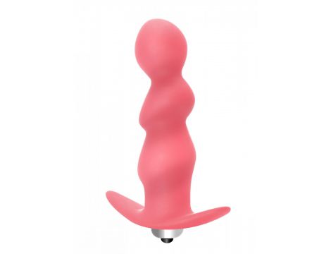 Spiralny korek analny wibrujący Lola Toys różowy 9,5 cm LR44 - 2