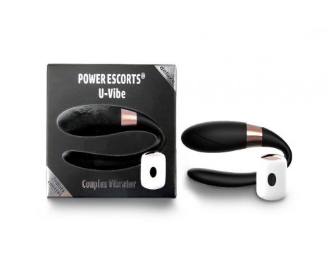 Wibrator parowy UVibe Power Escorts czarny z pilotem 7 funkcji