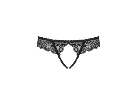 Stringi otwarte koronkowe Obsessive Contica czarne L/XL - 7