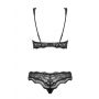 Komplet bielizny Luvae Obsessive koronkowy czarny S/M - 7