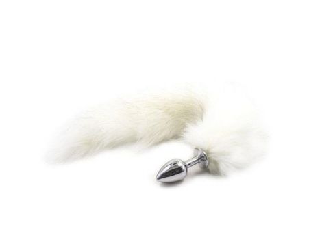 Korek analny z lisim ogonem Toyz4lovers Long Fox Tail biały 7 cm