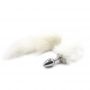 Korek analny z lisim ogonem Toyz4lovers Long Fox Tail biały 7 cm - 2