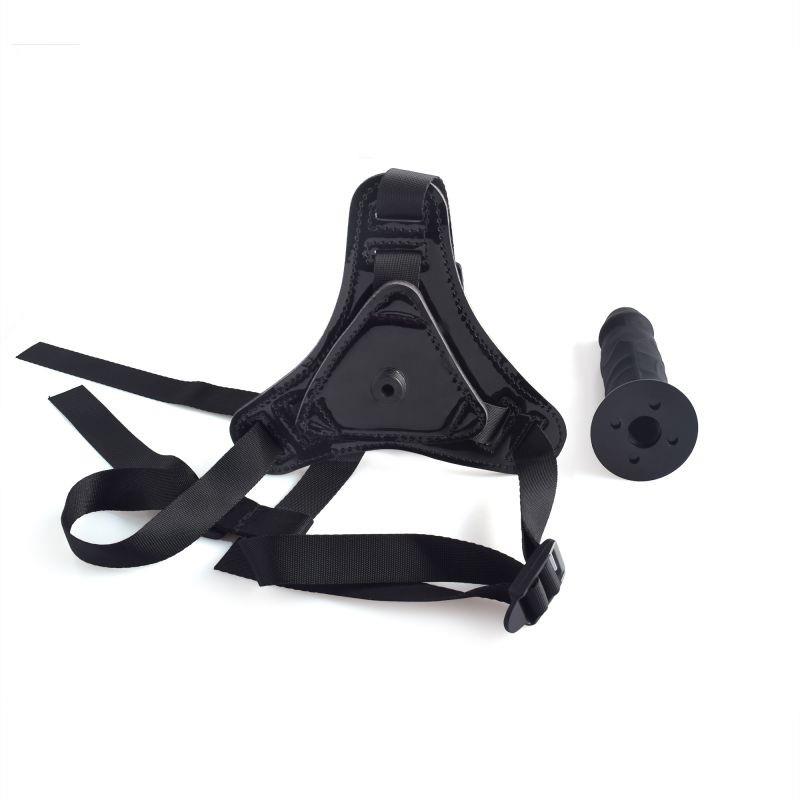 czarne majtki strap-on z silikonowym dildo 10 cm